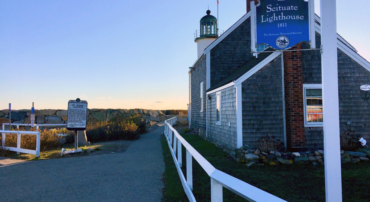 Scituate Lighthouse coastline in Scituate Massachusetts